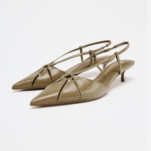 ZARA SLINGBACK KITTEN HEELS - Picture 7 of 7